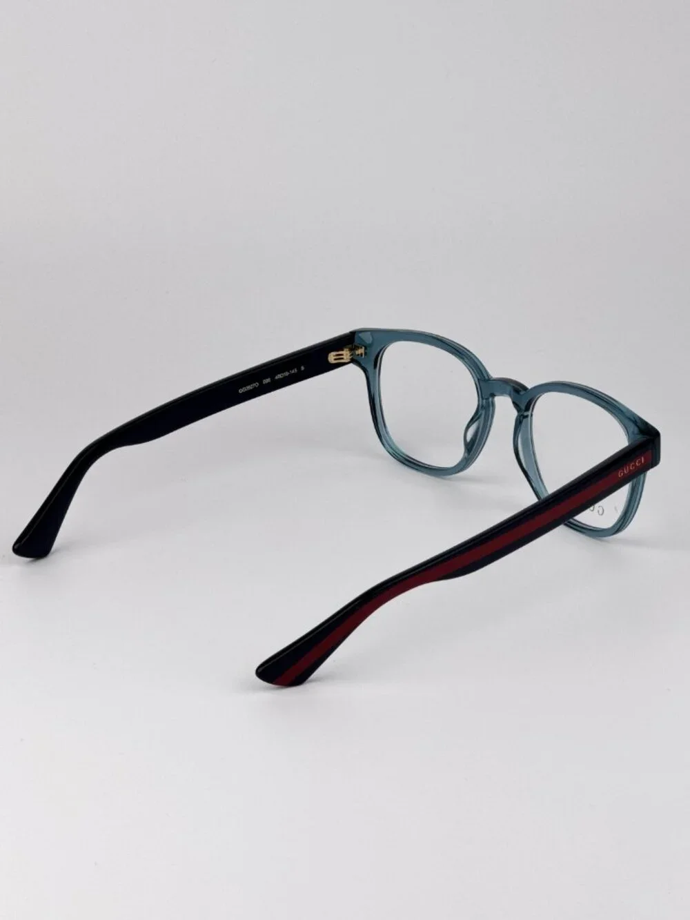 Gucci GG0927O 006 Square Eyeglasses Transparent Blue NEW AUTHENTIC